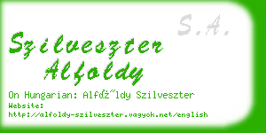 szilveszter alfoldy business card